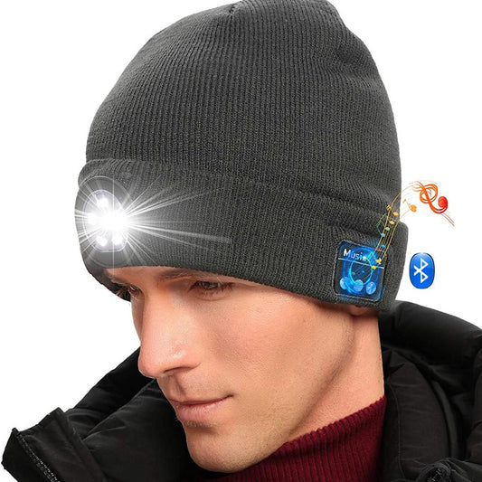 Wireless Bluetooth LED Hat with Music Speakers Light Winter Gift
