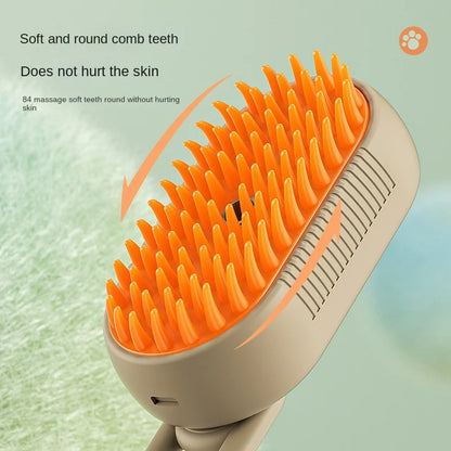 3-in-1 Electric Spray Grooming Brush: Cat & Dog Steamy Hair Care